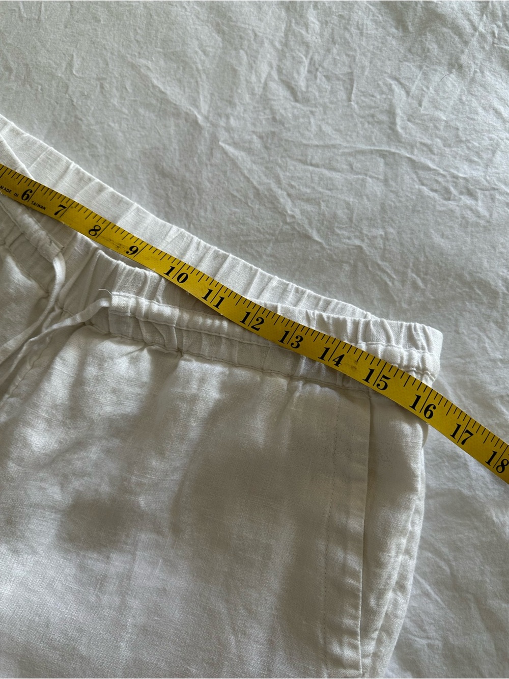Charter Club White Cropped Linen Drawstring Pants, size medium - Picture 7 of 14
